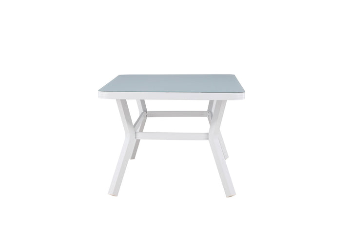 Venture Home Virya Dining Table - White Alu / Grey Glass - big table