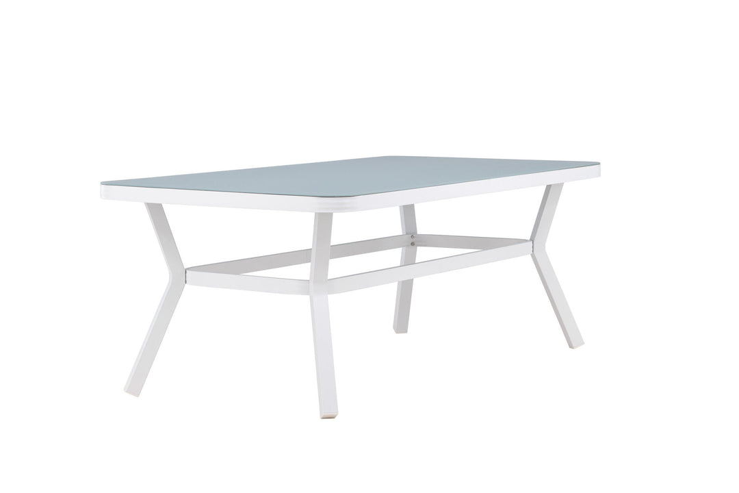 Venture Home Virya Dining Table - White Alu / Grey Glass - big table