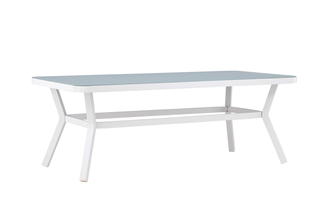 Venture Home Virya Dining Table - White Alu / Grey Glass - big table