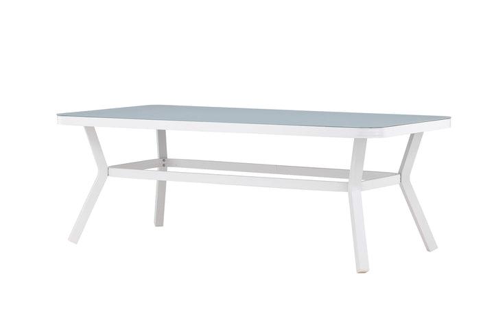Venture Home Virya Dining Table - White Alu / Grey Glass - big table
