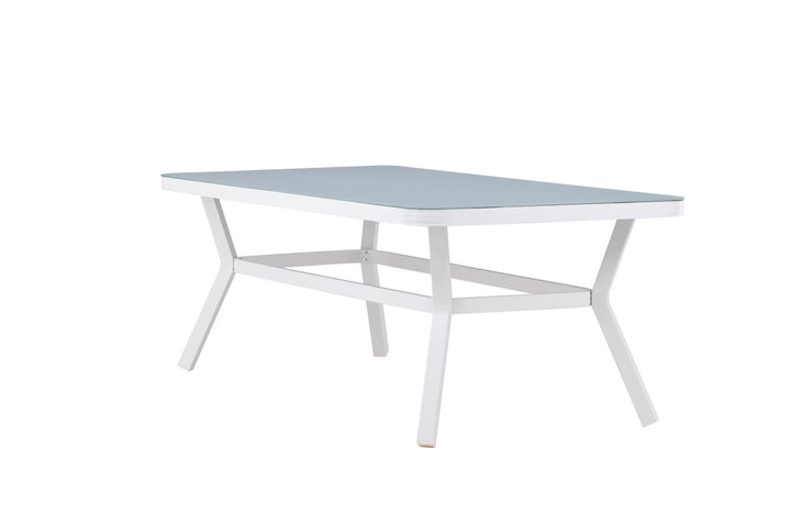 Venture Home Virya Dining Table - White Alu / Grey Glass - big table