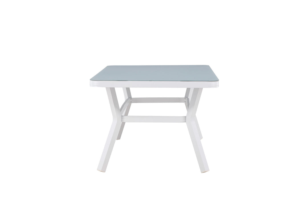 Venture Home Virya Dining Table - White Alu / Grey Glass - big table