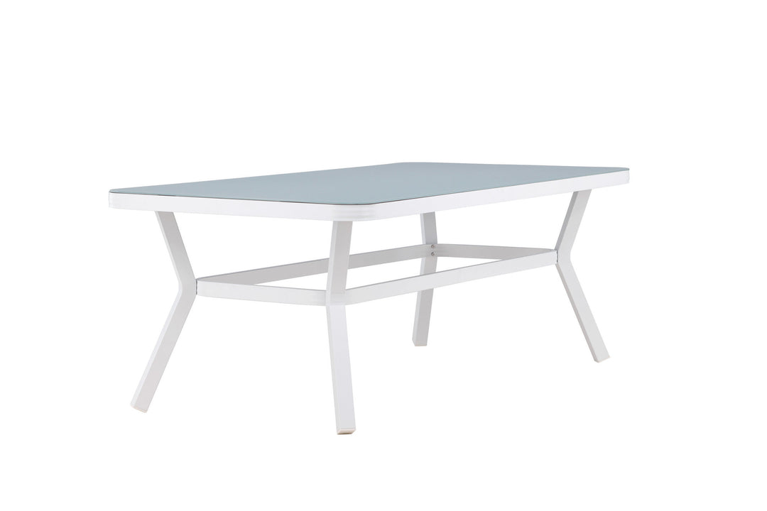 Venture Home Virya Dining Table - White Alu / Grey Glass - big table