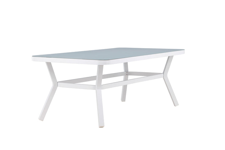 Venture Home Virya Dining Table - White Alu / Grey Glass - big table
