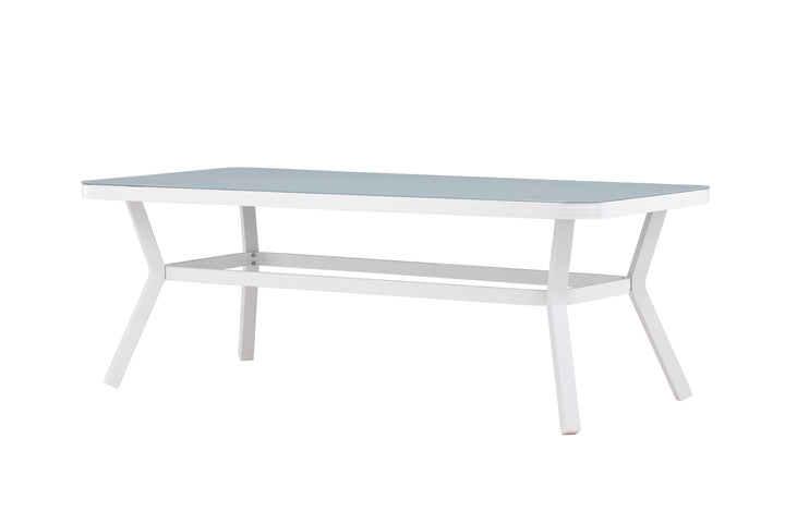 Venture Home Virya Dining Table - White Alu / Grey Glass - big table