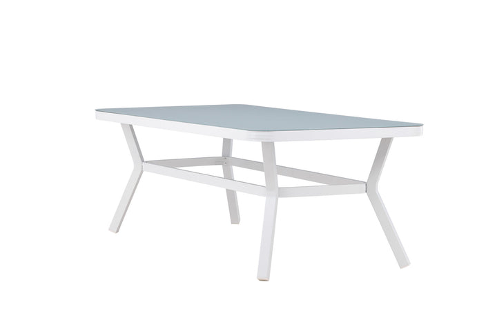 Venture Home Virya Dining Table - White Alu / Grey Glass - big table