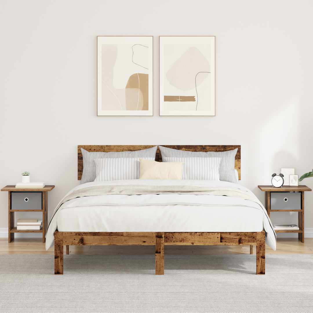 Sengebord 2 pcs Gammelt træ 41 x 40 x 45 cm Konstrueret træ