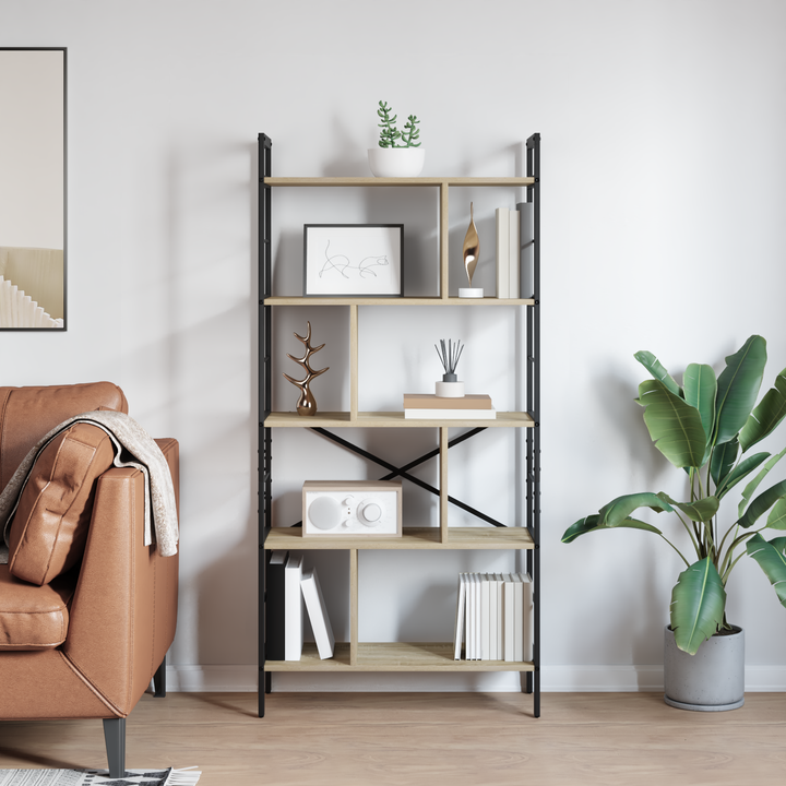 Bogreol Sonoma eg 75 x 30 x 156 cm Konstrueret træ