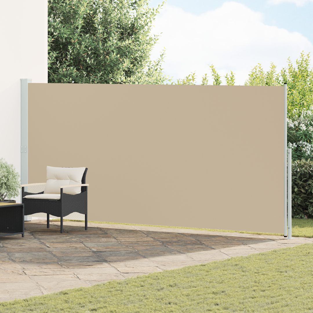 Udtrækkeligt side-markise 220 x 500 cm 100% polyester jern stål