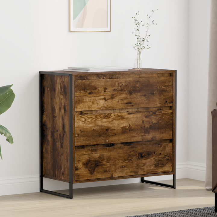 Sideboard med skuffe Røget Eg 79 x 36 x 75.5 cm Konstrueret træ