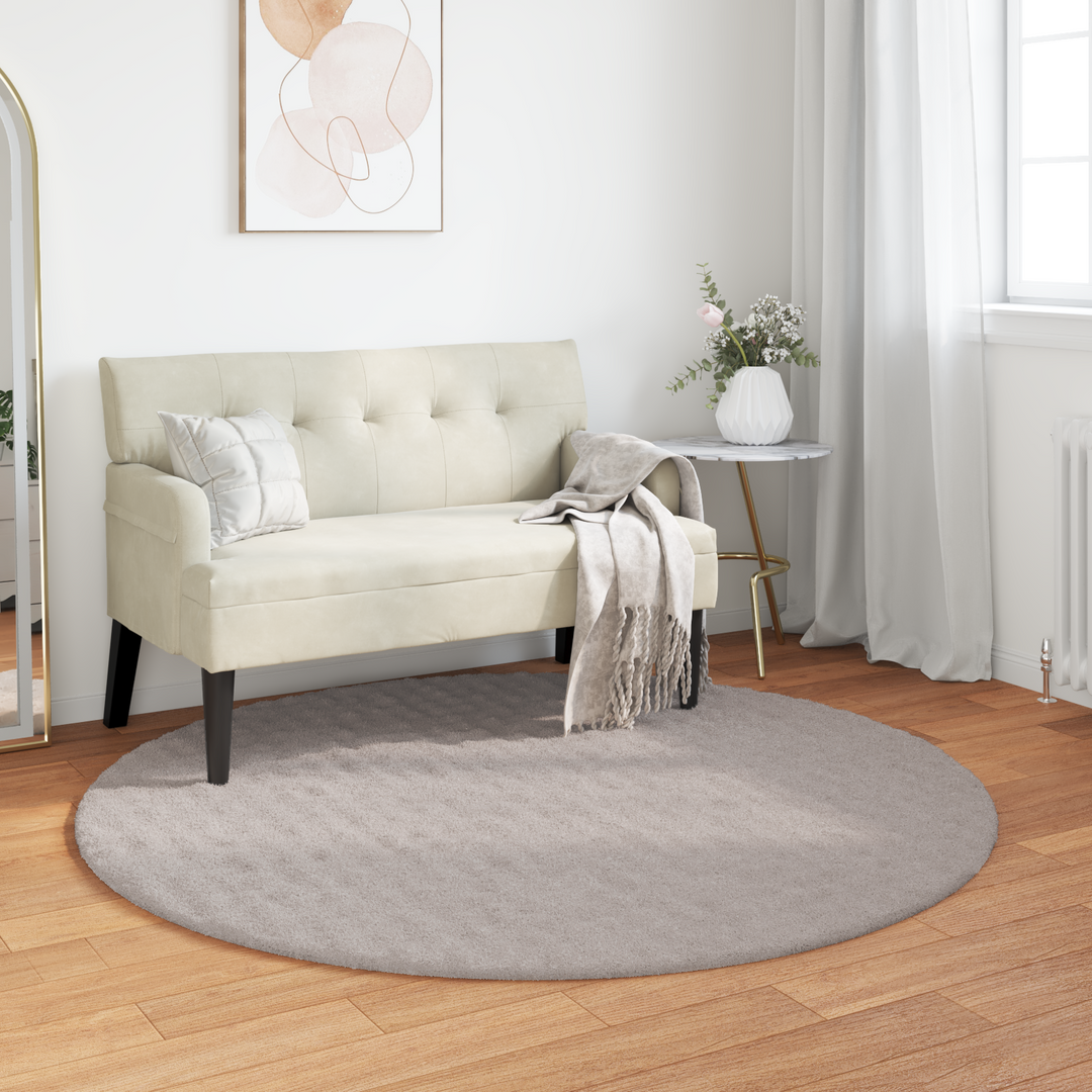 Områdetæpper Rund SIROLO Sandfarvet Ø 120 CM Polyester