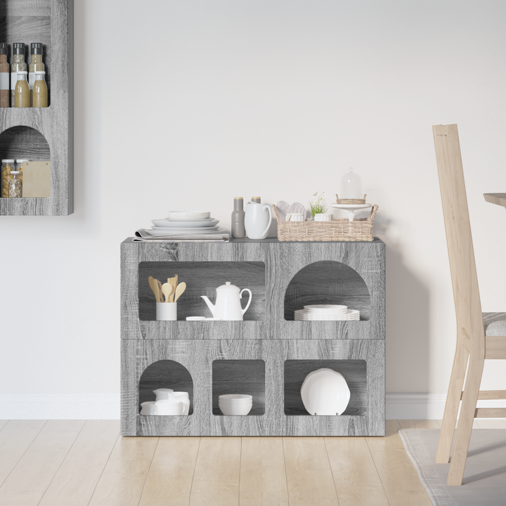 Sideboard ELST Grå Sonoma 80,5 x 35 x 59 cm Konstrueret træ