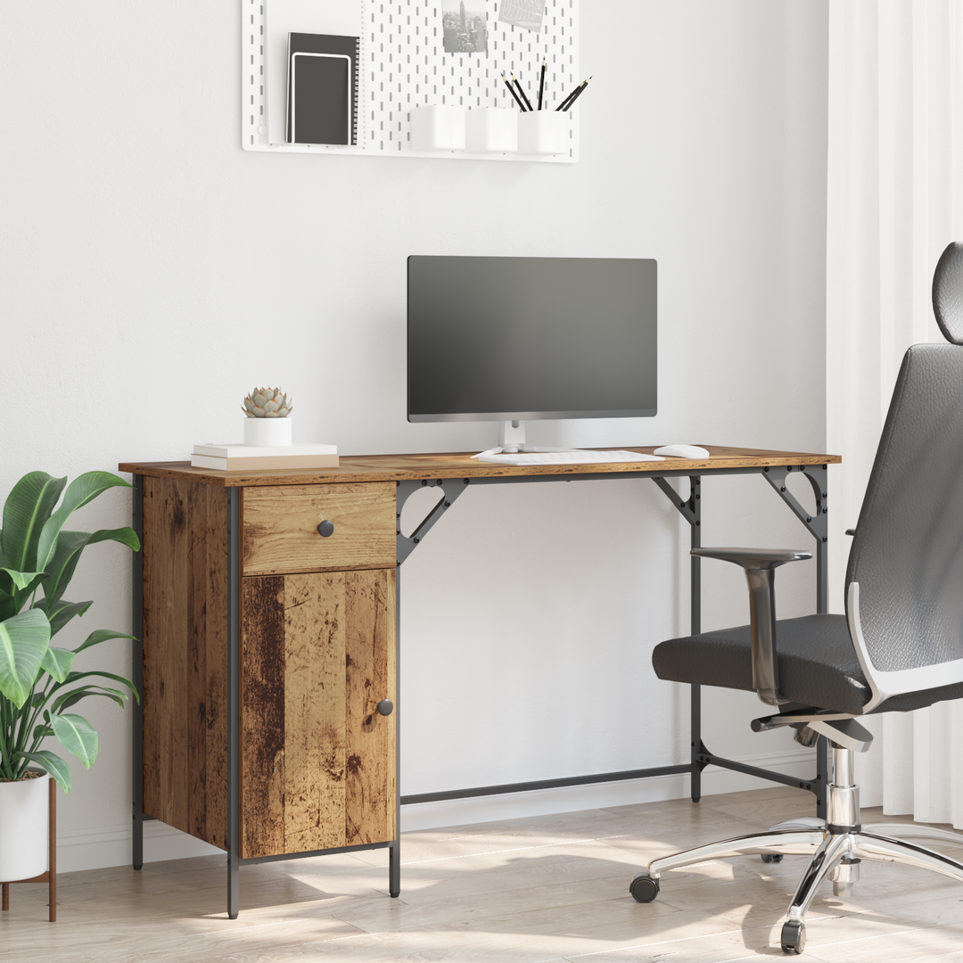 Computerbord Gammelt træ 131 x 48 x 75 cm Konstrueret træ