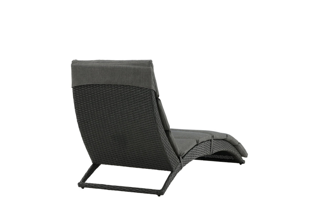 Venture Home Archie - Sun Lounge inc. Cushion- Black - Wicker -