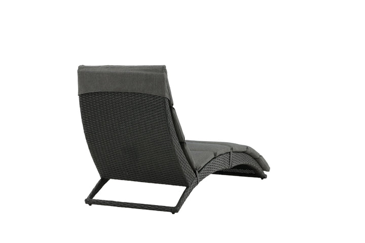Venture Home Archie - Sun Lounge inc. Cushion- Black - Wicker -