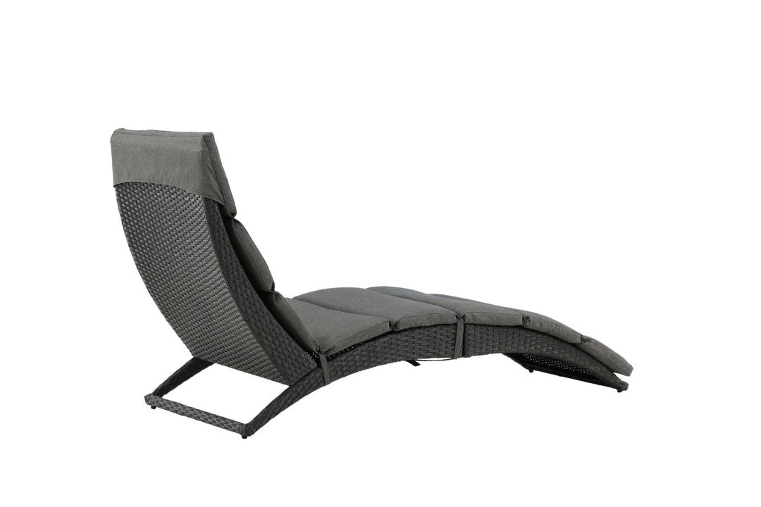 Venture Home Archie - Sun Lounge inc. Cushion- Black - Wicker -