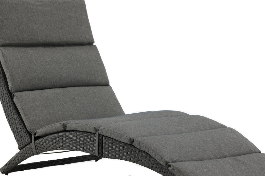 Venture Home Archie - Sun Lounge inc. Cushion- Black - Wicker -
