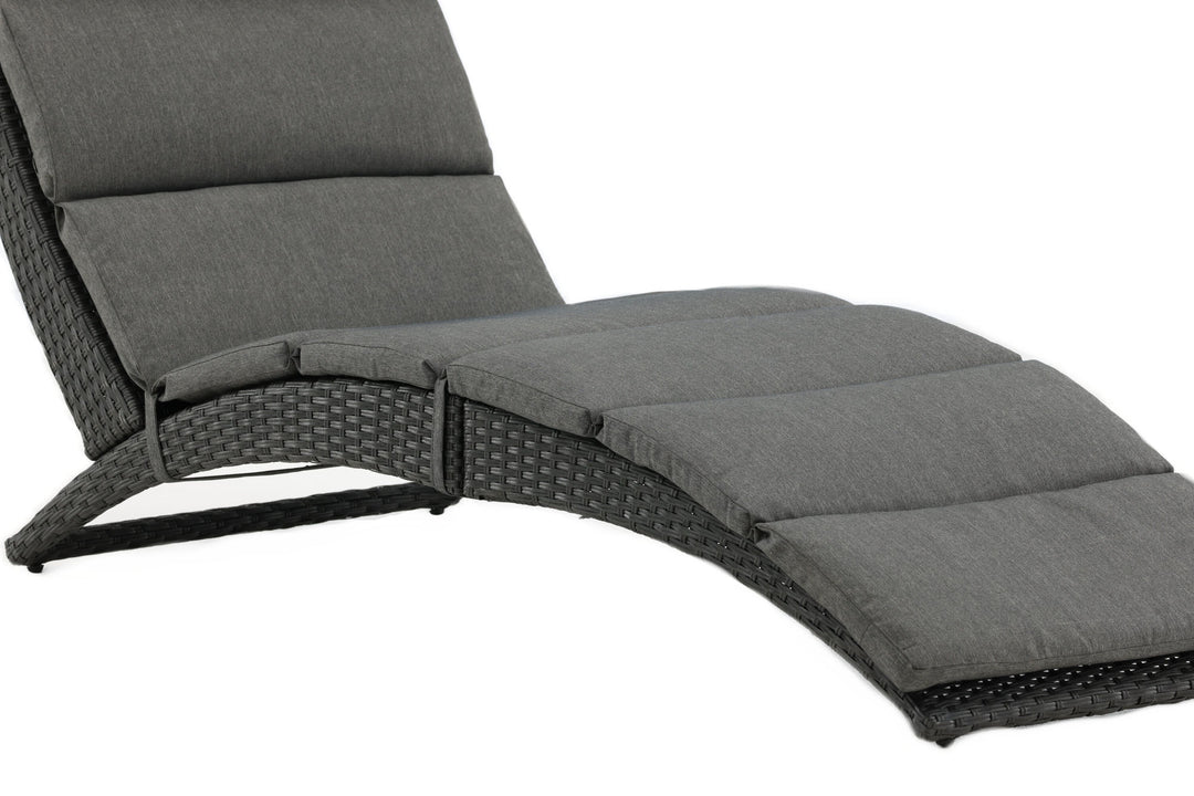 Venture Home Archie - Sun Lounge inc. Cushion- Black - Wicker -