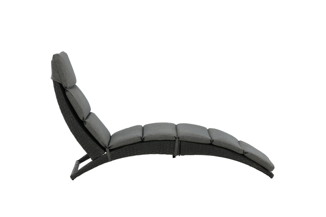 Venture Home Archie - Sun Lounge inc. Cushion- Black - Wicker -