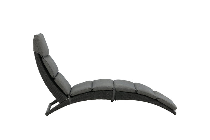 Venture Home Archie - Sun Lounge inc. Cushion- Black - Wicker -