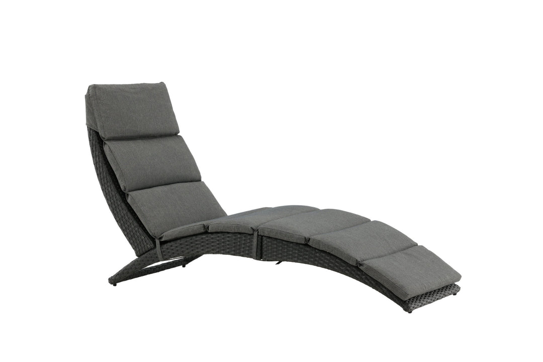 Venture Home Archie - Sun Lounge inc. Cushion- Black - Wicker -