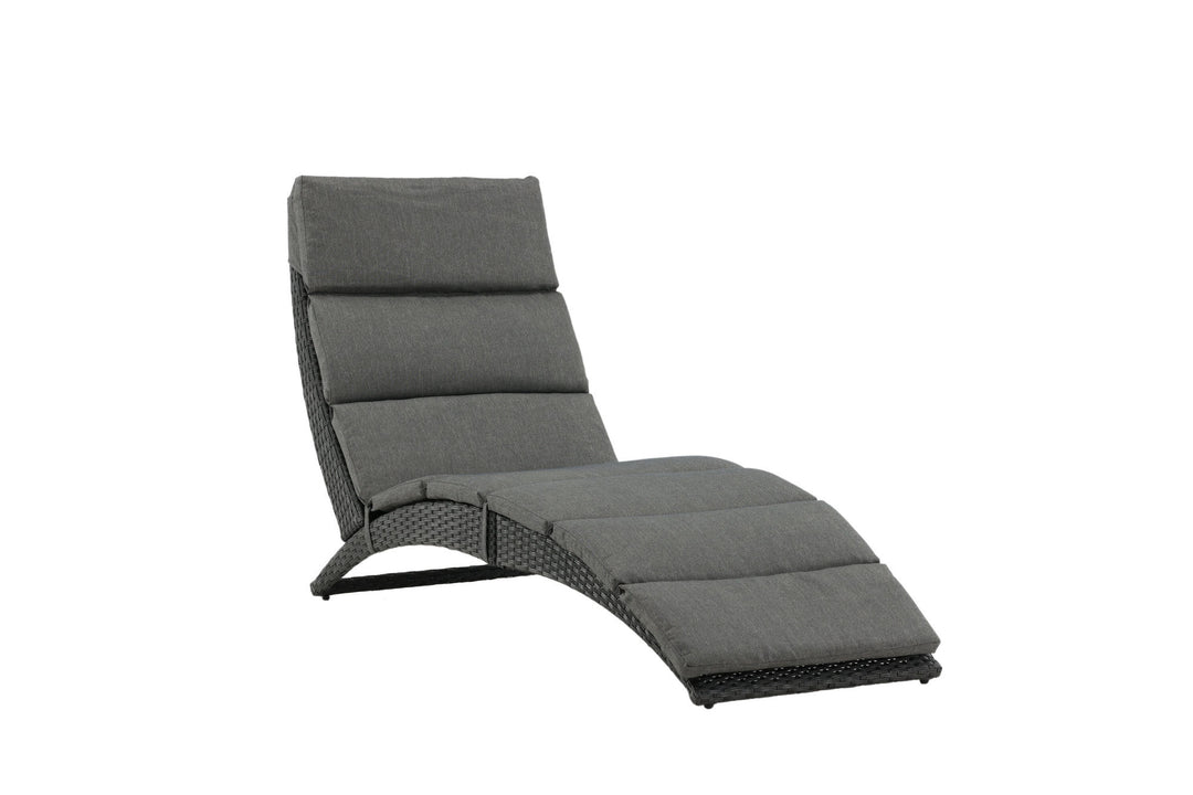Venture Home Archie - Sun Lounge inc. Cushion- Black - Wicker -
