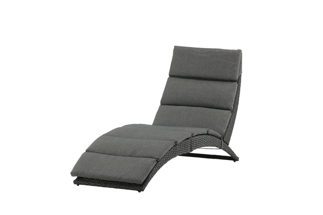 Venture Home Archie - Sun Lounge inc. Cushion- Black - Wicker -