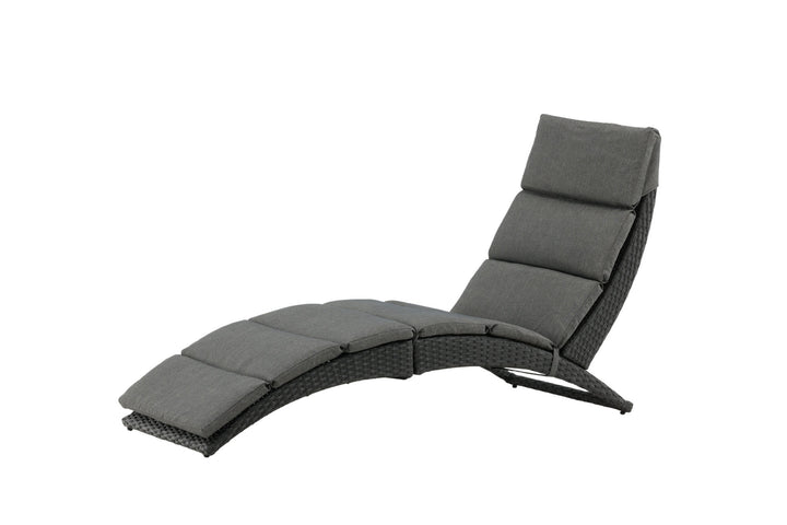 Venture Home Archie - Sun Lounge inc. Cushion- Black - Wicker -