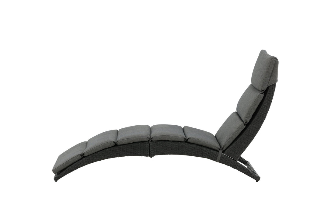 Venture Home Archie - Sun Lounge inc. Cushion- Black - Wicker -