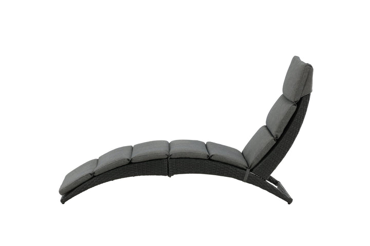 Venture Home Archie - Sun Lounge inc. Cushion- Black - Wicker -