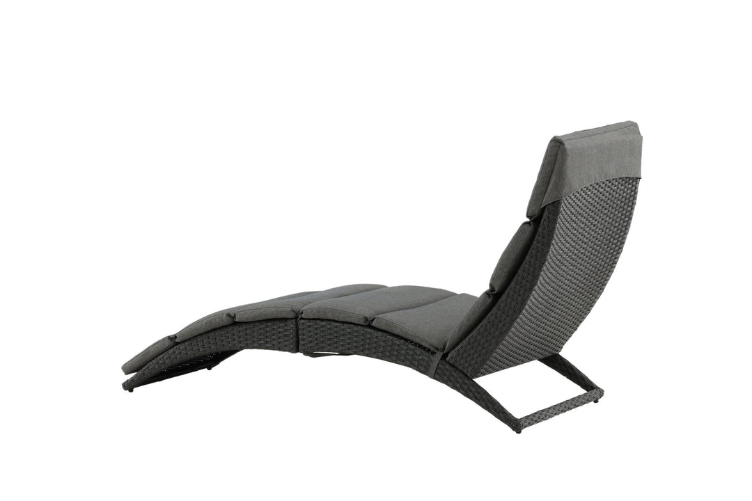 Venture Home Archie - Sun Lounge inc. Cushion- Black - Wicker -