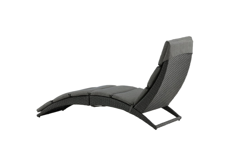 Venture Home Archie - Sun Lounge inc. Cushion- Black - Wicker -