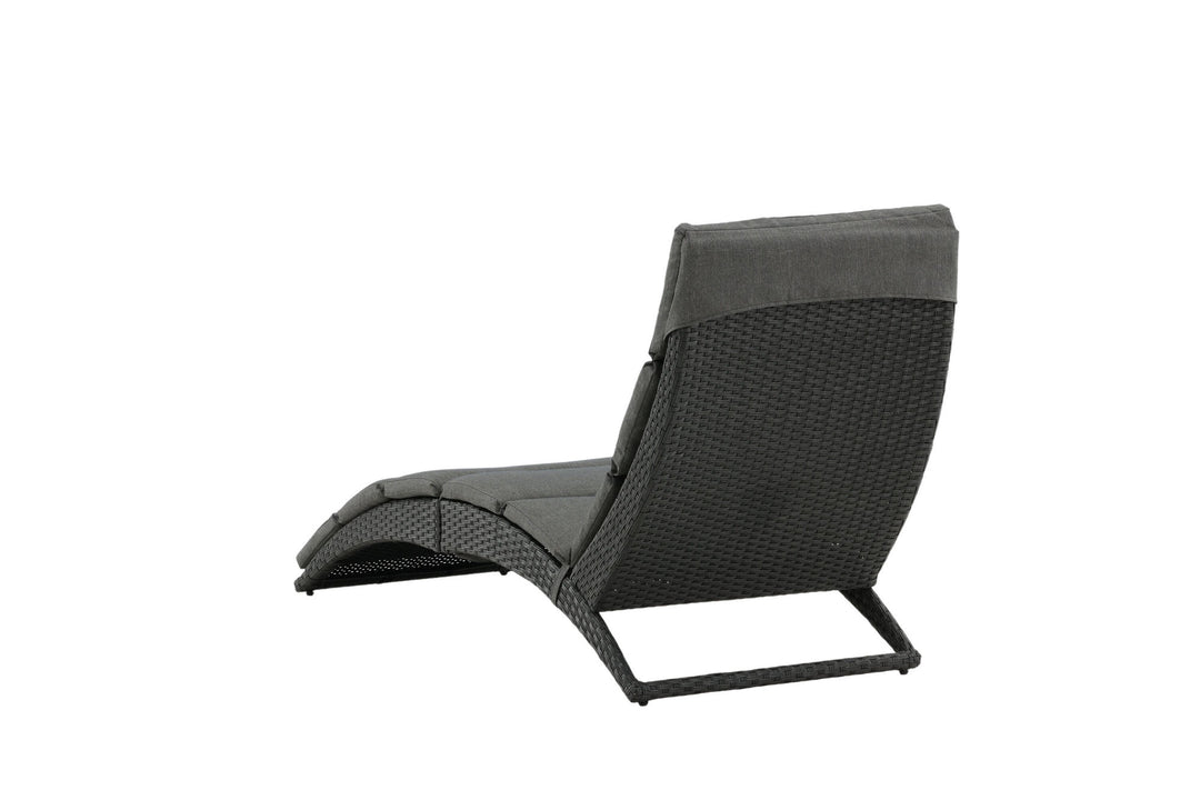Venture Home Archie - Sun Lounge inc. Cushion- Black - Wicker -