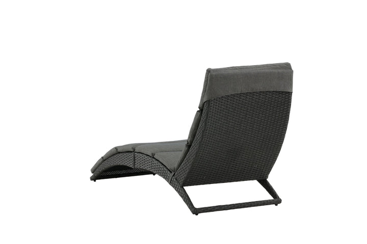 Venture Home Archie - Sun Lounge inc. Cushion- Black - Wicker -