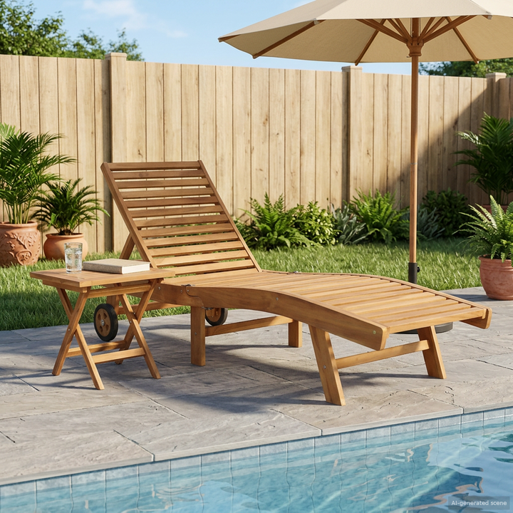 Solstol 2 pcs Brun Massiv Teaktræ