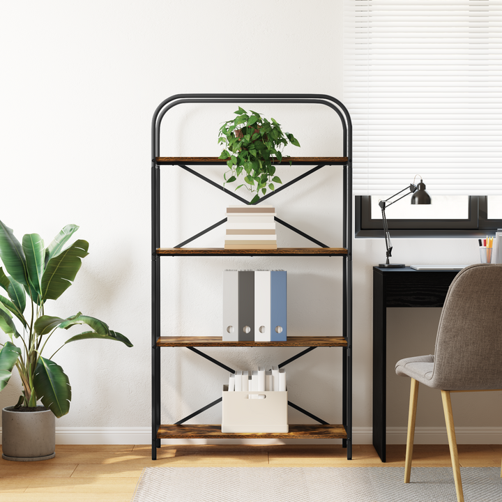 Bogreol Røget eg 80 x 30 x 146 cm Konstrueret træ