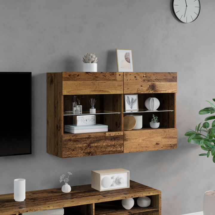 TV vægskab Gammelt træ 98,5 x 30 x 60,5 cm Konstrueret træ