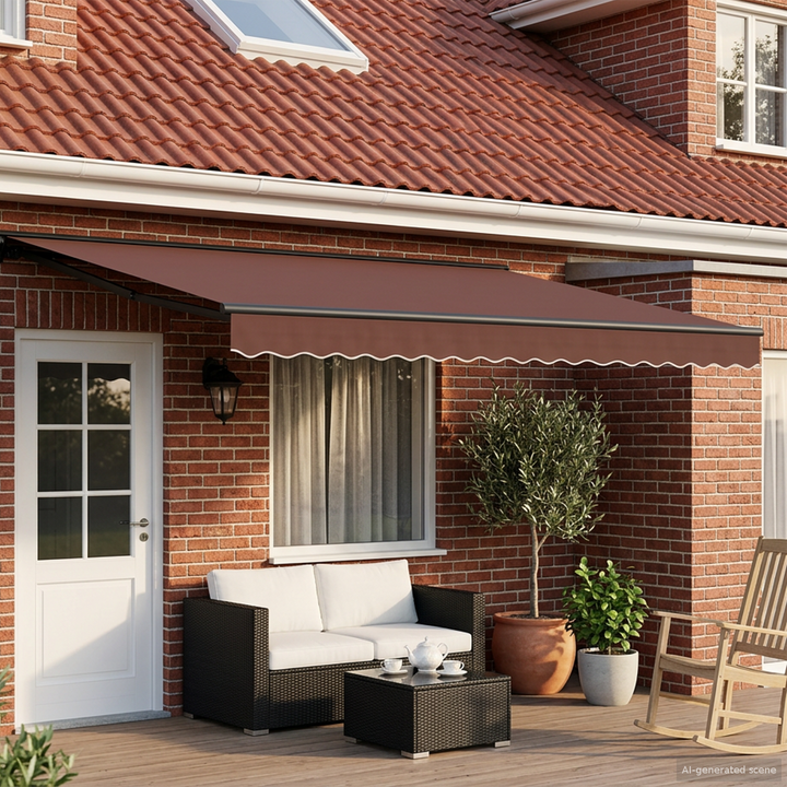 Elektrisk Utrækkelig Markise Brun og antracit 5 x 3 m