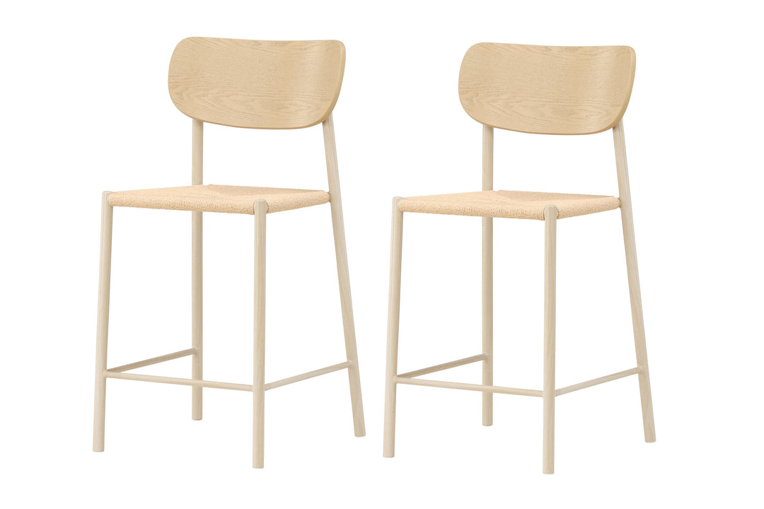 Venture Home Polly Bar Chair Backrest - Whitewash  / Nature Rope