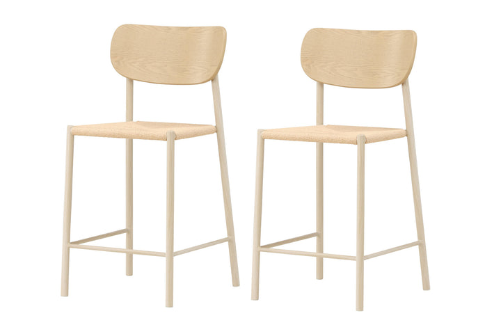 Venture Home Polly Bar Chair Backrest - Whitewash  / Nature Rope
