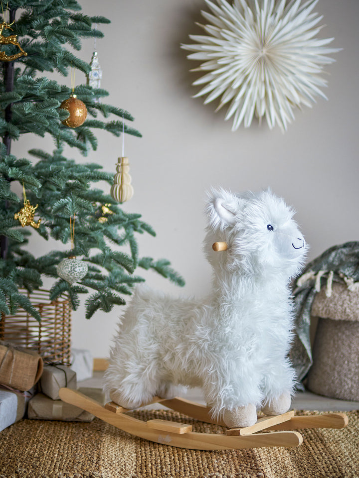 Bloomingville MINI Kinto Gyngehest, Lama, Hvid, Polyester