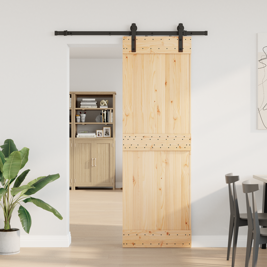 Skydedør NARVIK Naturfarvet og sort 70 x 210 cm (152,5 cm)