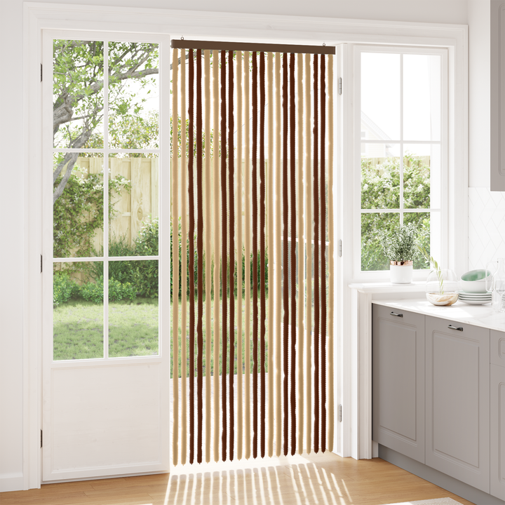 Insektgardin i chenille Brun og Beige 90 x 220 cm 100% PP