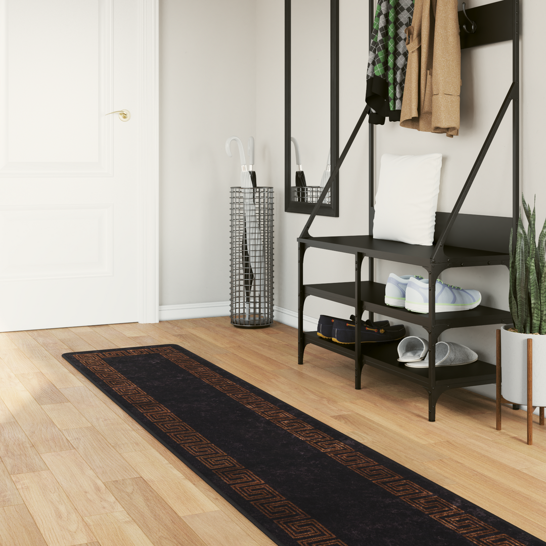 Tæppe Runner MARSA Sort 50 x 300 cm Polyester og PVC