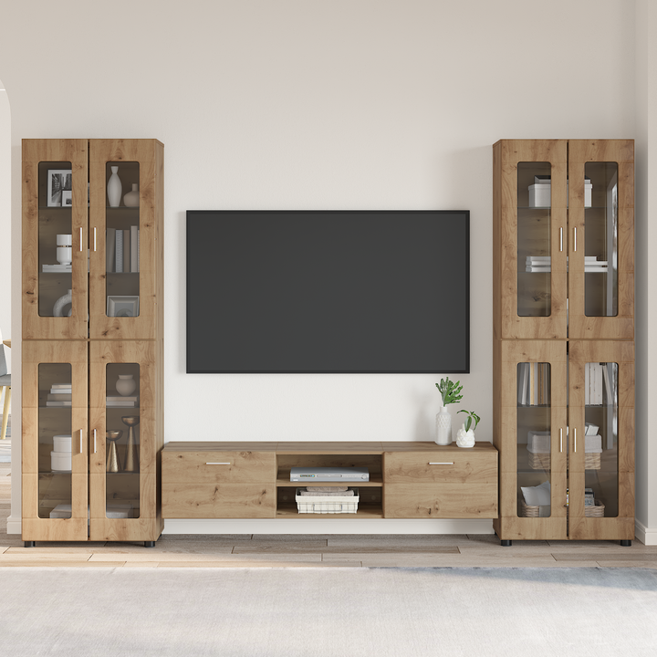 TV-møbelsæt med dør FLORIN 3 pcs Artisan Egetræ Konstrueret træ