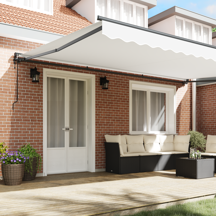 Markiseramme Hvid 500 × 300 cm Polyester med PU belægning