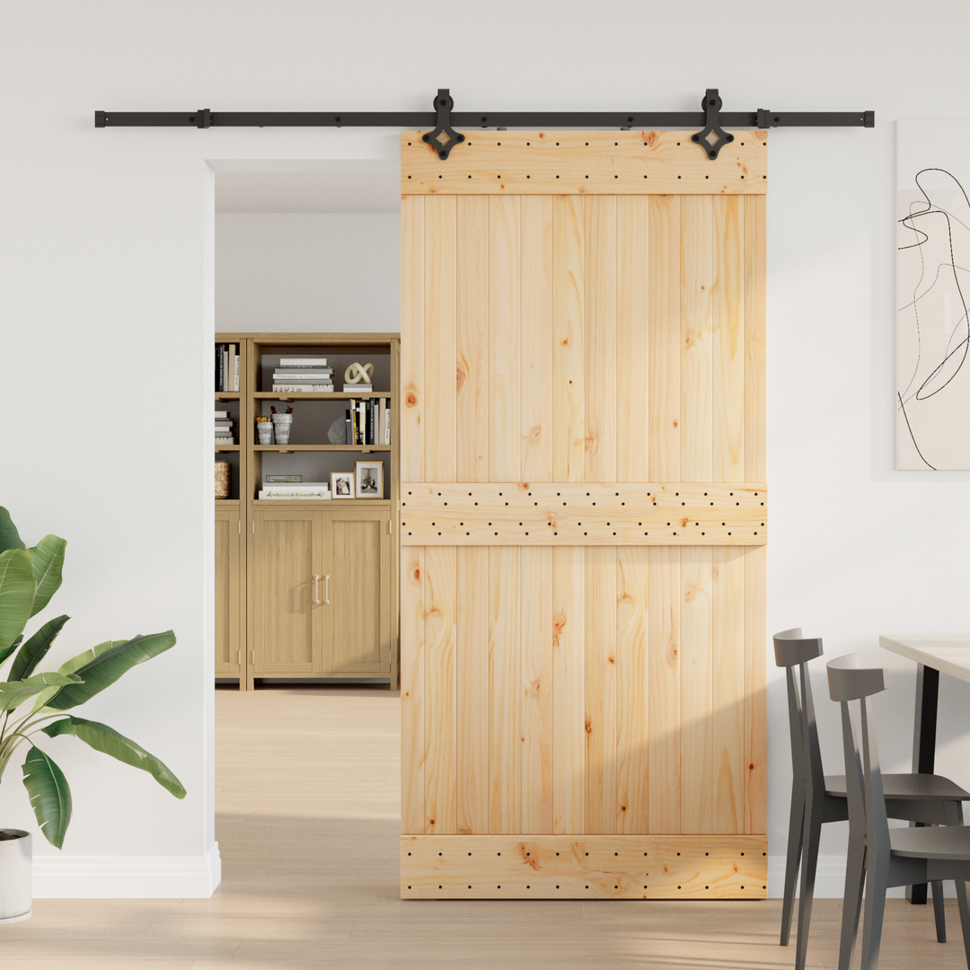 Skydedør NARVIK Naturfarvet og sort 100 x 210 cm (213,5 cm)