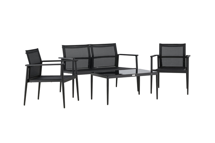 Venture Home Break - Sofa set- Black / Black - Aluminium / Textilene -