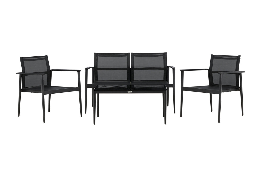 Venture Home Break - Sofa set- Black / Black - Aluminium / Textilene -
