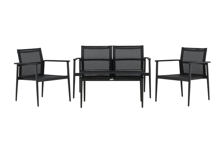 Venture Home Break - Sofa set- Black / Black - Aluminium / Textilene -